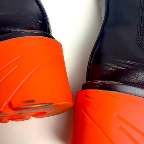 Super Trendy black ankle boot with orange sole women size 6.5. - Picture 14 of 17